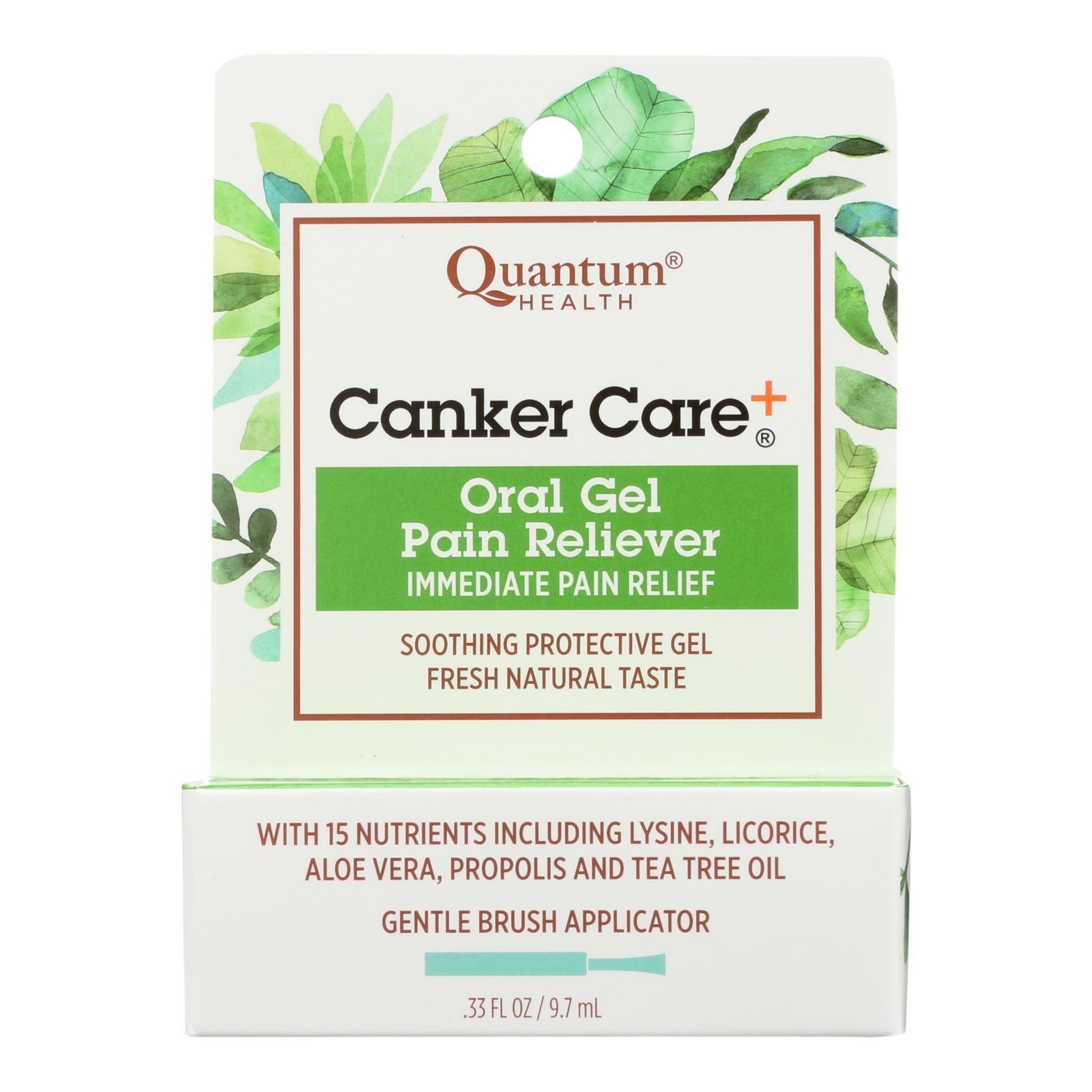 Gel oral Quantum Canker Care+ de 0.33 oz: alivio natural del dolor de llagas bucales