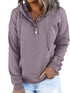Drawstring V-Neck Hoodie with Front Pocket