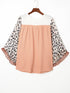 Statement Plus Size Top with Leopard Sleeves