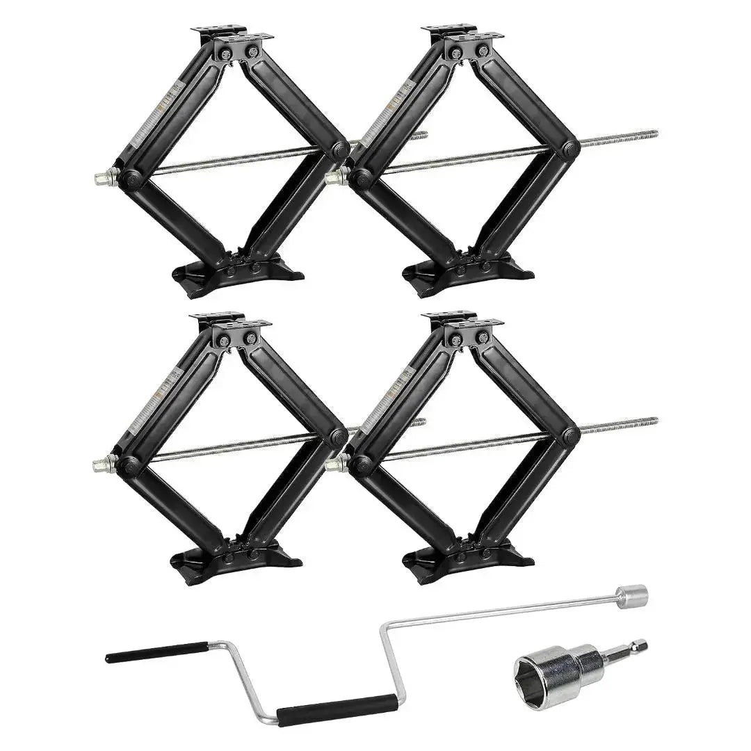 24" 9000lbs RV Stabilizer Jack Trailer Camper Leveling Scissor Jacks with Handle, Set of 4