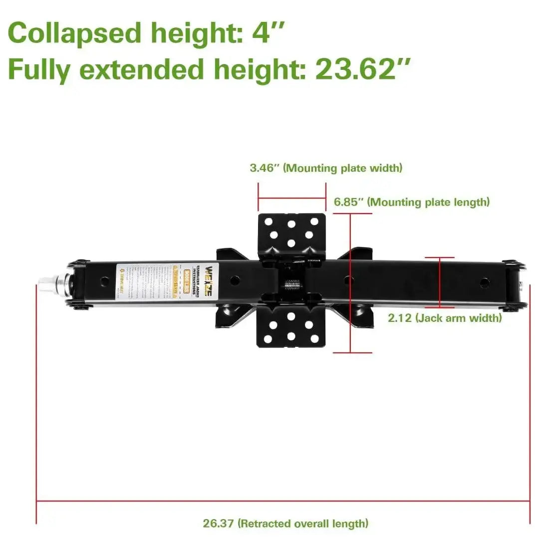 24" 9000lbs RV Stabilizer Jack Trailer Camper Leveling Scissor Jacks with Handle, Set of 4