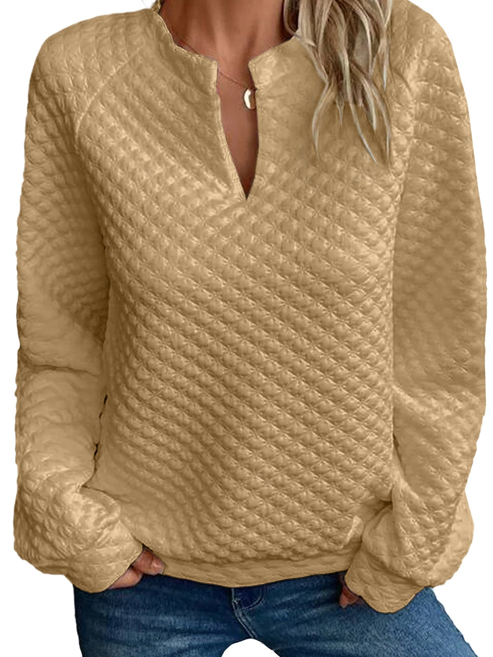 Cozy Quilted Knit Top