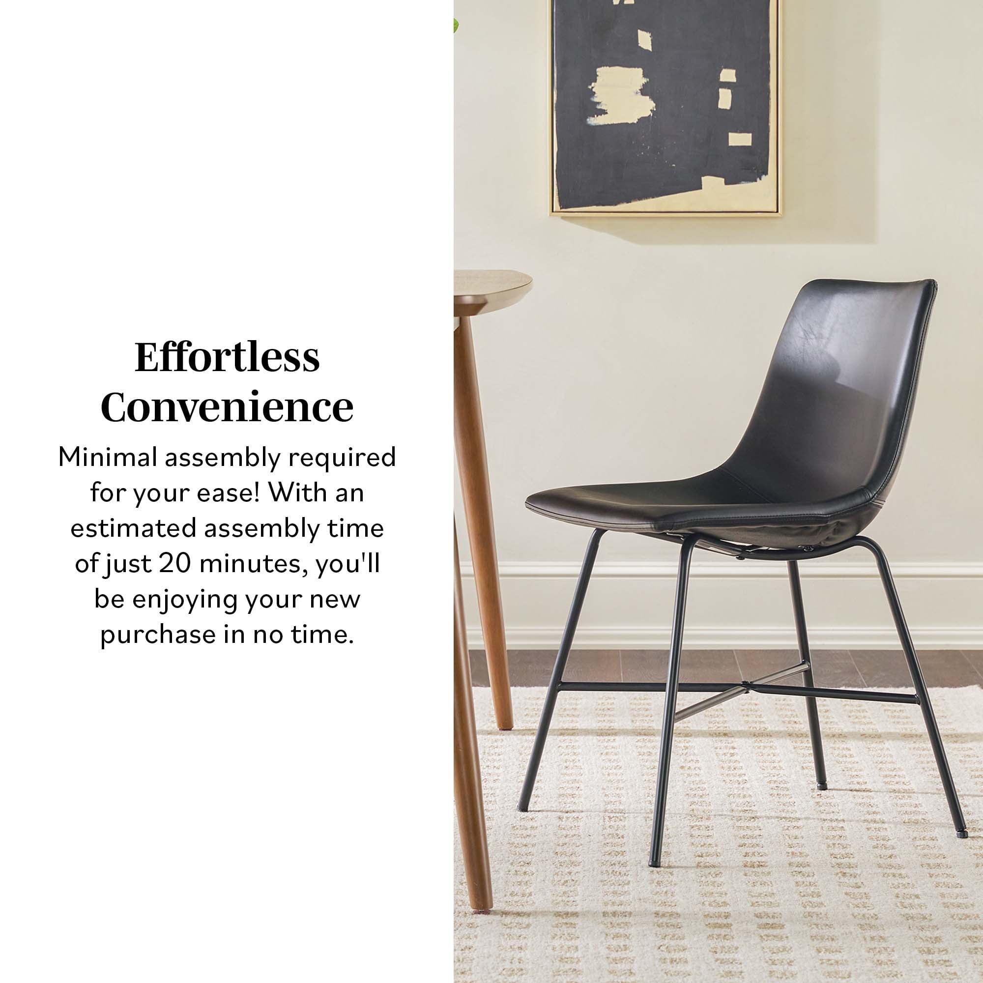 Colección de asientos industriales de piel sintética Xuma Urban (silla de comedor o taburete de bar), juego de 2