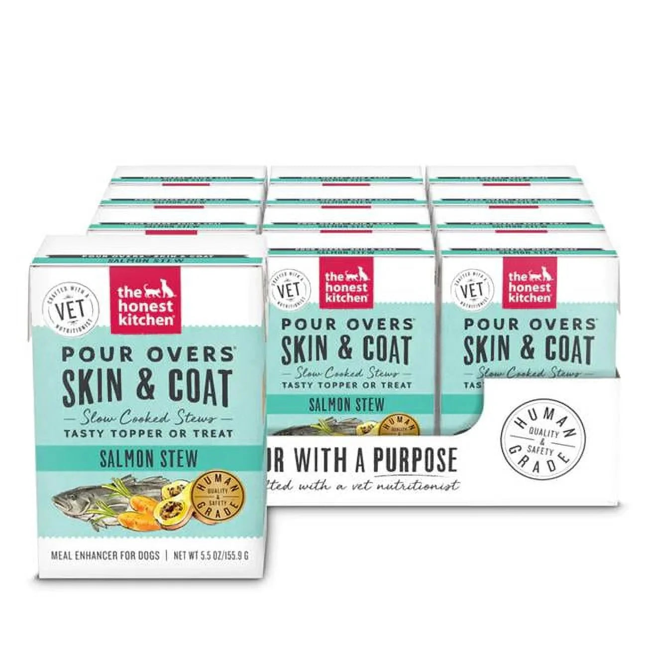 The Honest Kitchen - Estofado de salmón, 5.5 oz (paquete de 12) - Piel de perro