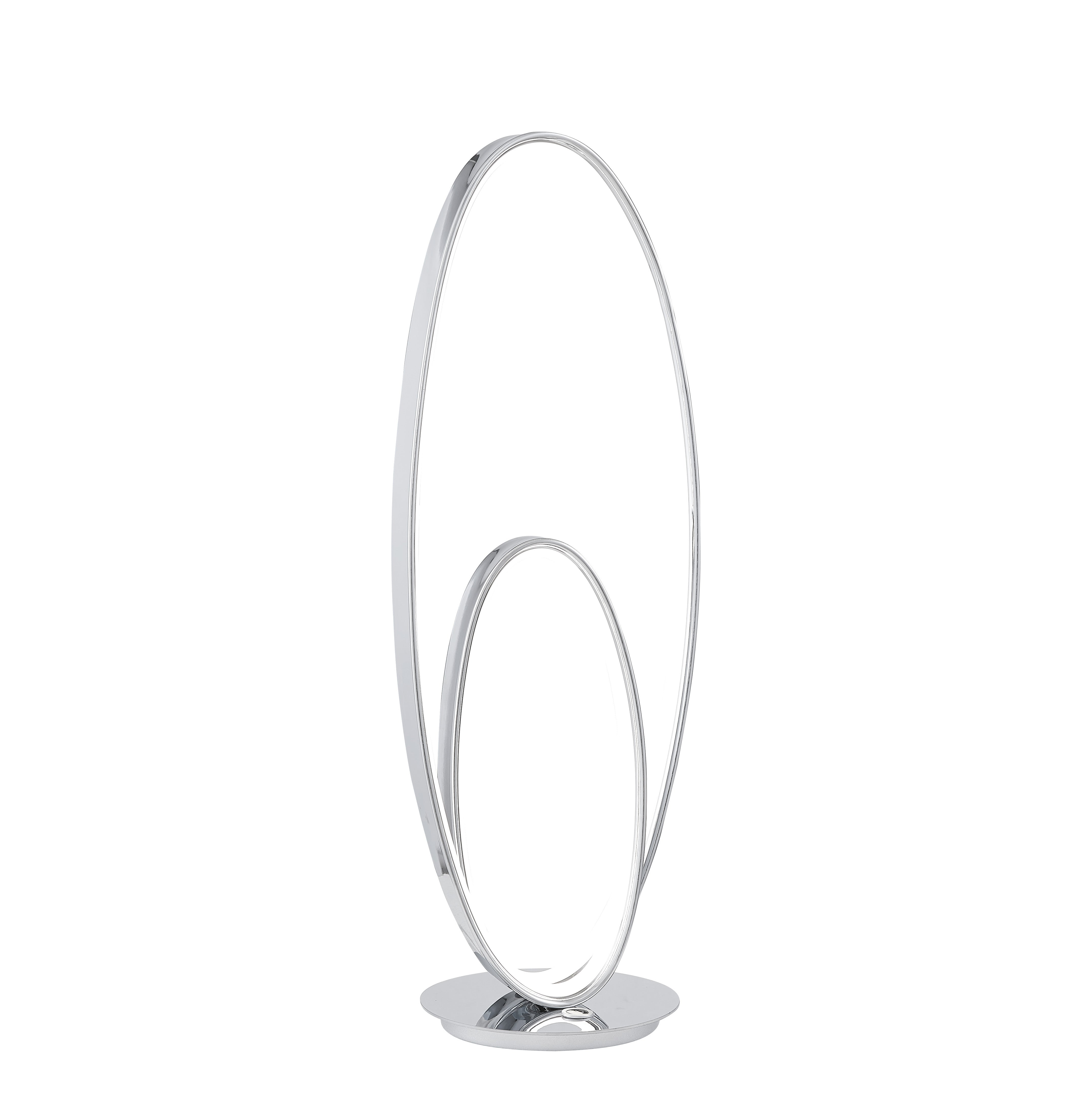 Lámpara de mesa Milan cromada // Tira de LED y regulador táctil