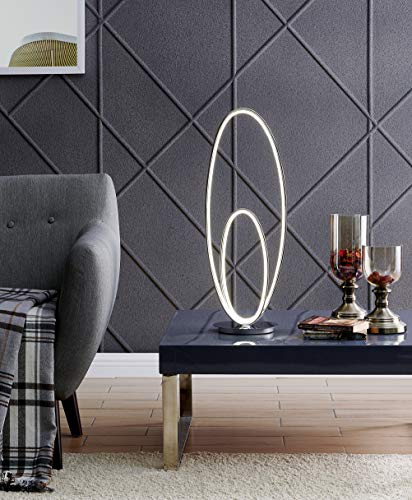 Lámpara de mesa Milan cromada // Tira de LED y regulador táctil