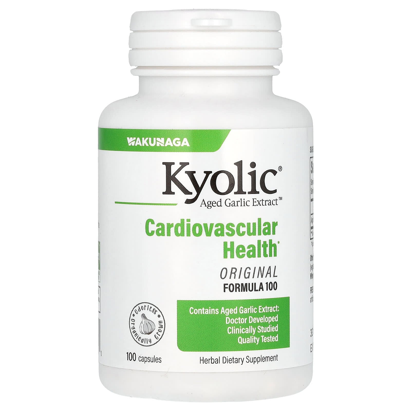 Kyolic - Apoyo para la salud cardiovascular: Extracto de ajo añejado, fórmula Hi-po 100 (100 cápsulas)