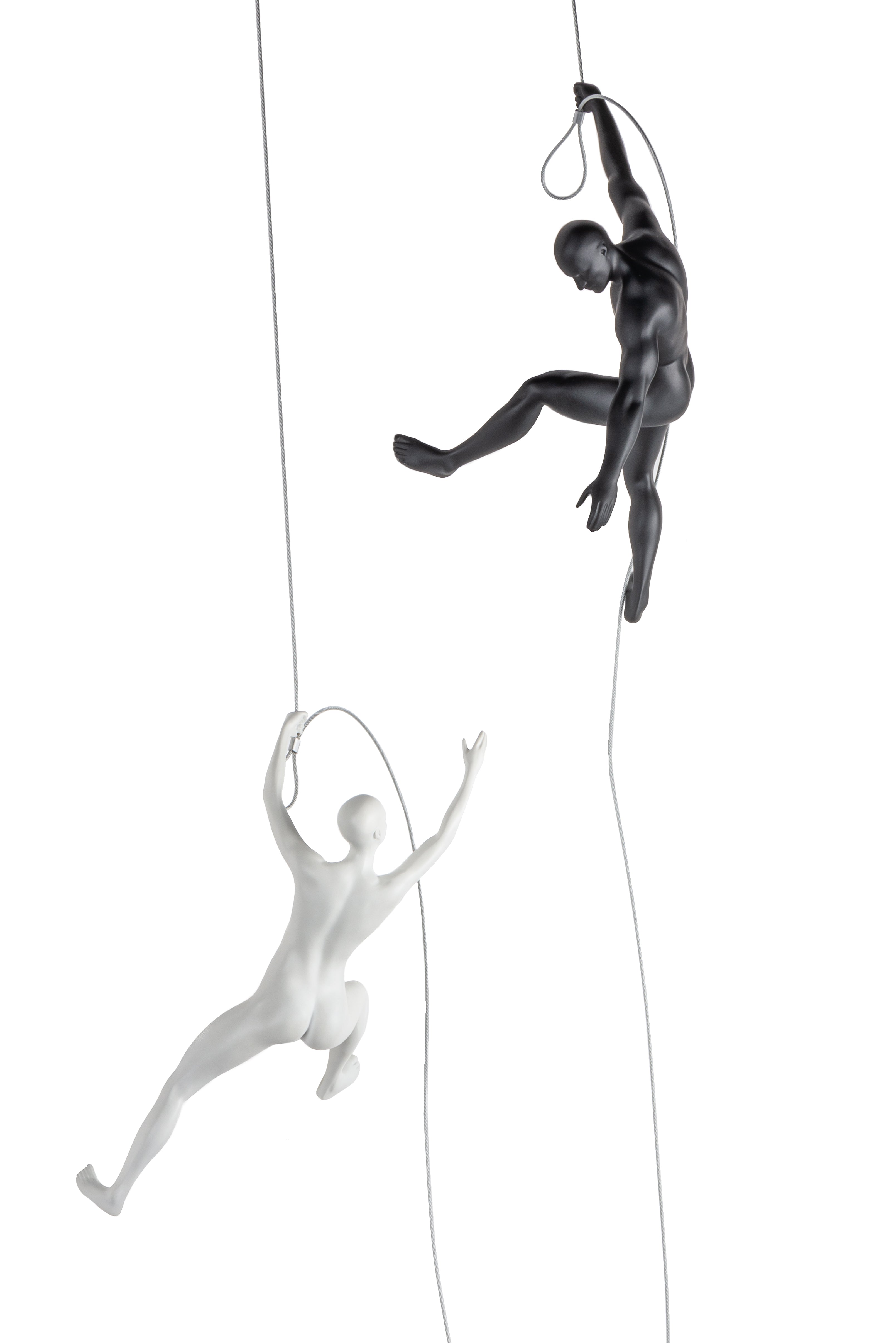 Escultura de pared en blanco y negro mate en pareja