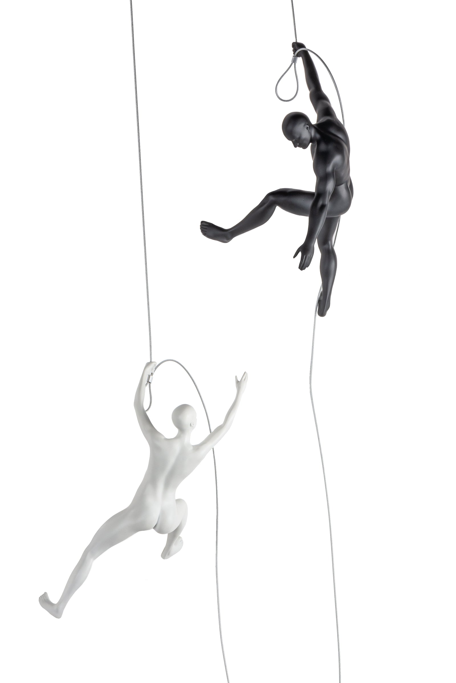 Escultura de pared en blanco y negro mate en pareja