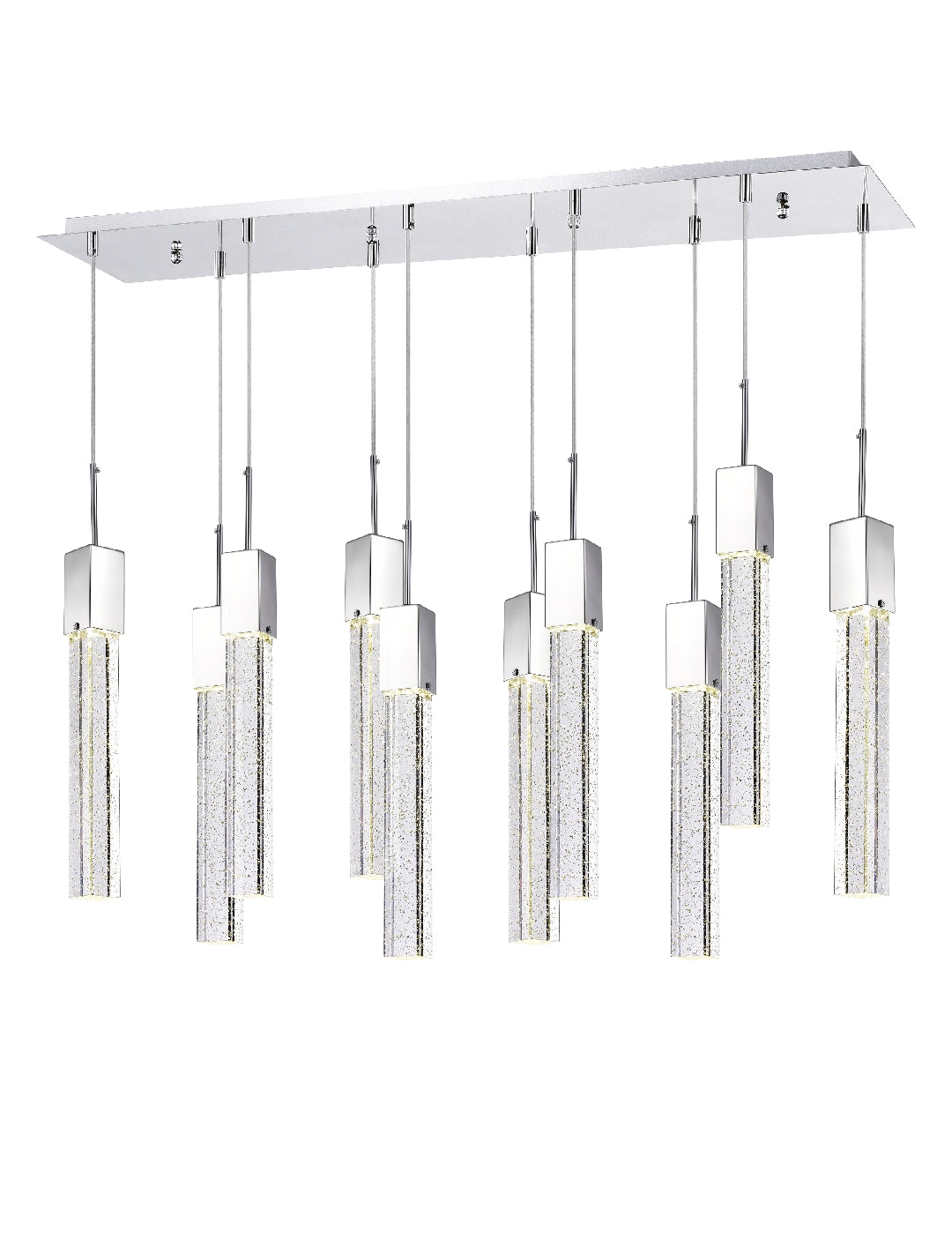 Lámpara de araña rectangular de cristal // XL 10 luces