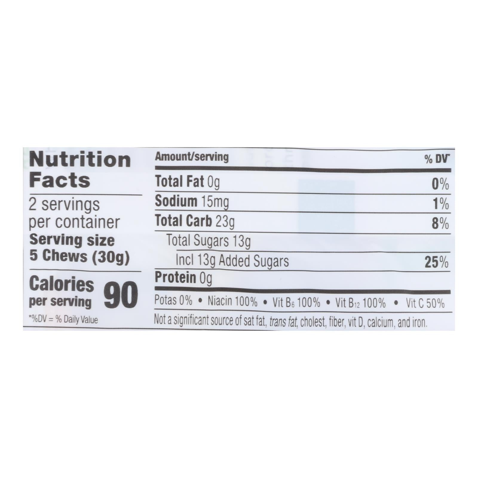 Masticables energéticos orgánicos PROBAR Bolt – Limonada rosa, 59 g (caja de 12)