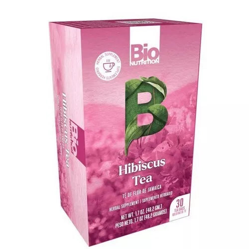 Bio Nutrition - Té de hibisco, 30 unidades (paquete de 1) - Bebida herbal sin cafeína
