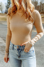 Form-Fitting Ribbed Knit Top