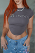 U Shape Top In Vintage Grey