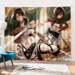 Cortinas de 2 paneles de Attack on Titan para cosplay, cortinas opacas para ventanas