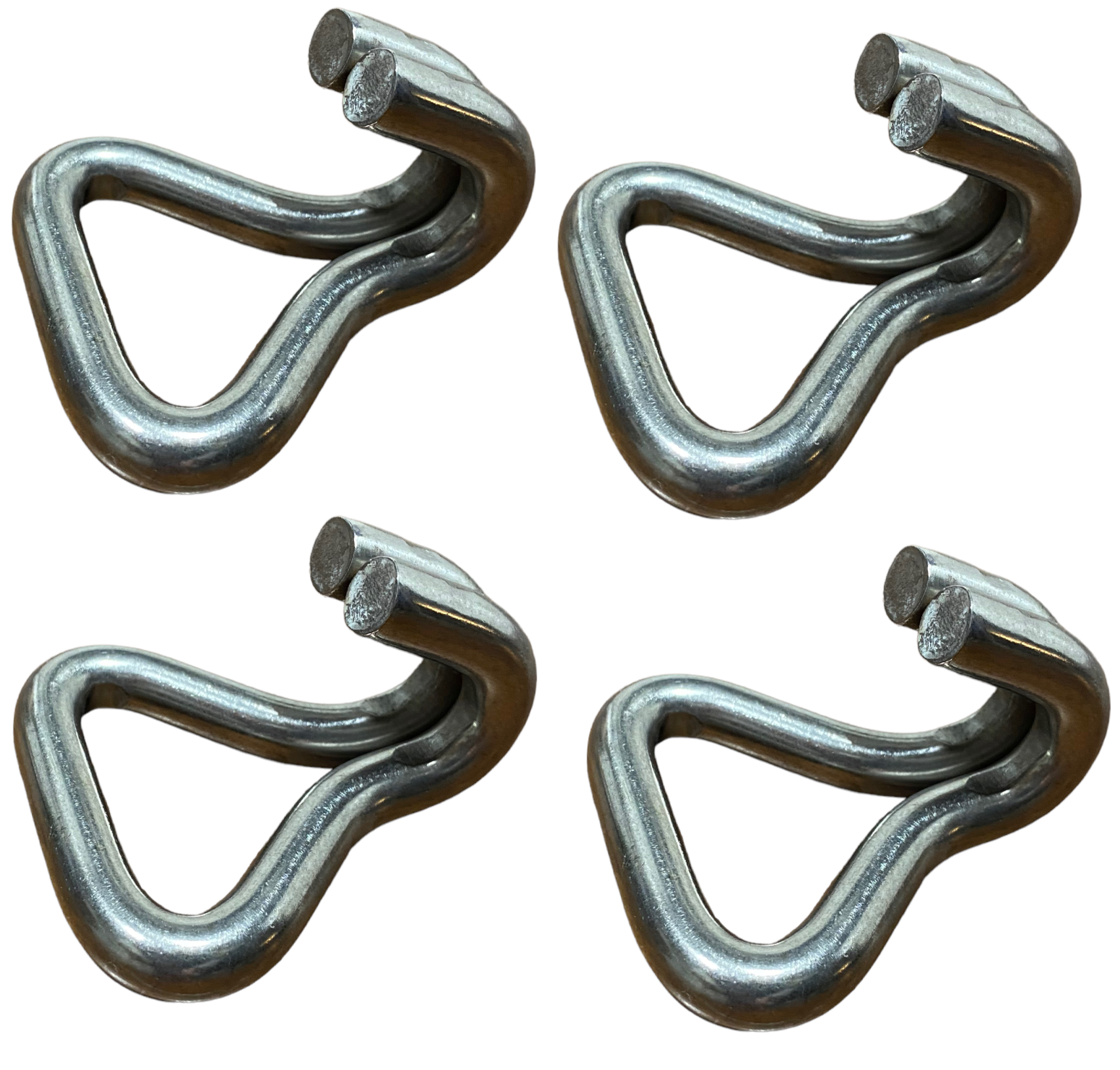 Ganchos dobles en forma de "J" de acero inoxidable de 2" | Paquete de 4