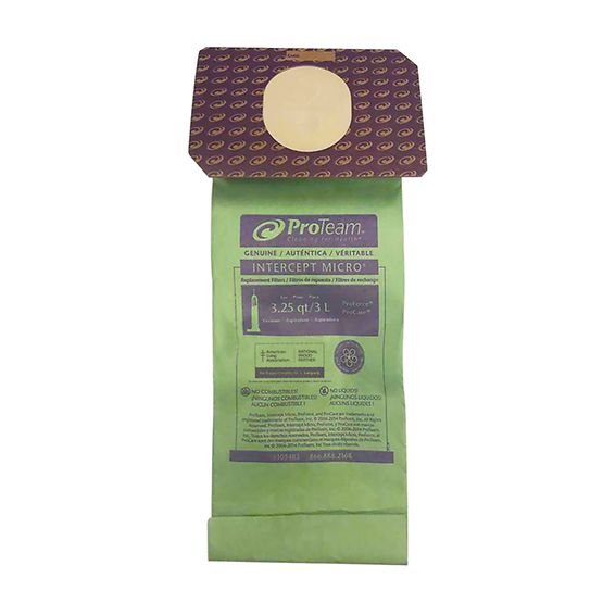 Intercept 103483 Micro Filter Bags for ProTeam Commercial ProForce and ProCare Upright Vacuum Cleaners, 10-Pack