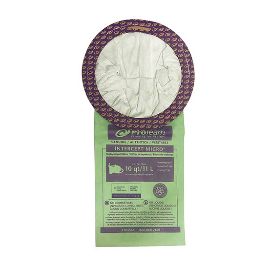 Intercept 104544 Micro Filter Bags for Select 10 Quart ProTeam Canister Commercial Vacuum Cleaners, 10-Pack