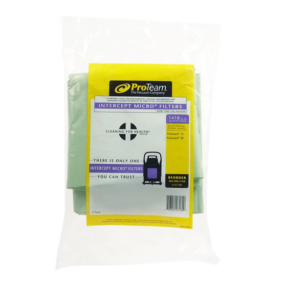 Intercept Micro Vacuum Filter Bag, Closed Collar, Fits ProGuard Wet/Dry 15-20 gal (3 pk.)
