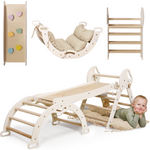 4 in 1 Montessori Climbing Set: Pikler Triangle, Arch, Slide Board, and Cushion for Toddlers (1–3 Years)