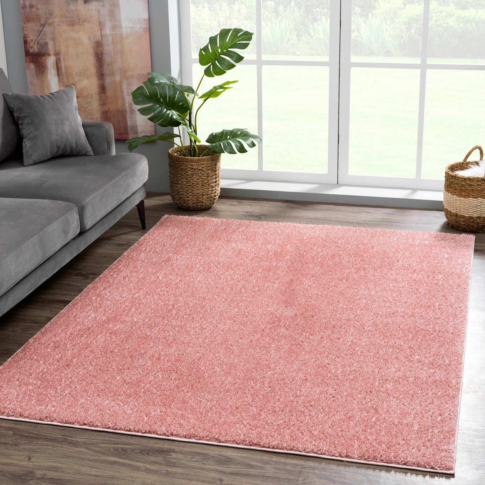 Alfombra lavable de felpa rosa Judy - Liquidación