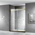 Puerta de ducha corrediza doble sin marco de 60'' de ancho x 76'' de alto con vidrio transparente