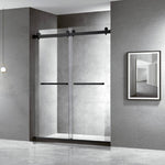 Puerta de ducha corrediza doble sin marco de 60'' de ancho x 76'' de alto con vidrio transparente