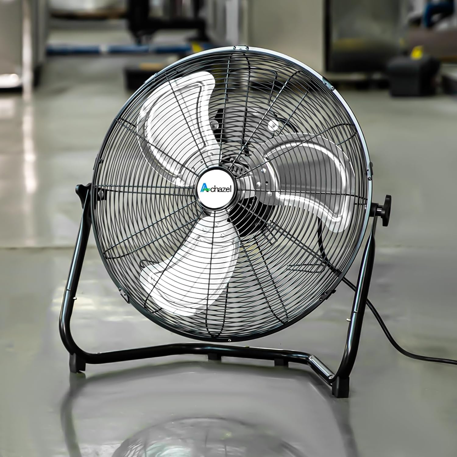 ACHAZEL 20" 3-Speed High Velocity Floor Fan, 4650 CFM, Heavy Duty Metal Industrial Shop Fan with Wall-Mount System, Ideal for Garage, Workshop & Commercial Use