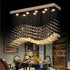 Luxury Rectangle LED Crystal Lamp for Dining Room, Living Room