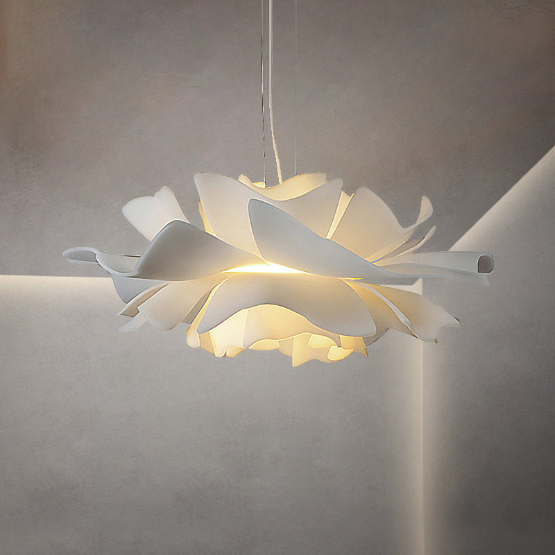 Lámpara colgante de techo LED moderna con forma de flor para sala de estar