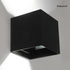 Lámpara de pared LED en forma de cubo de aluminio impermeable para exteriores en blanco y negro para jardín