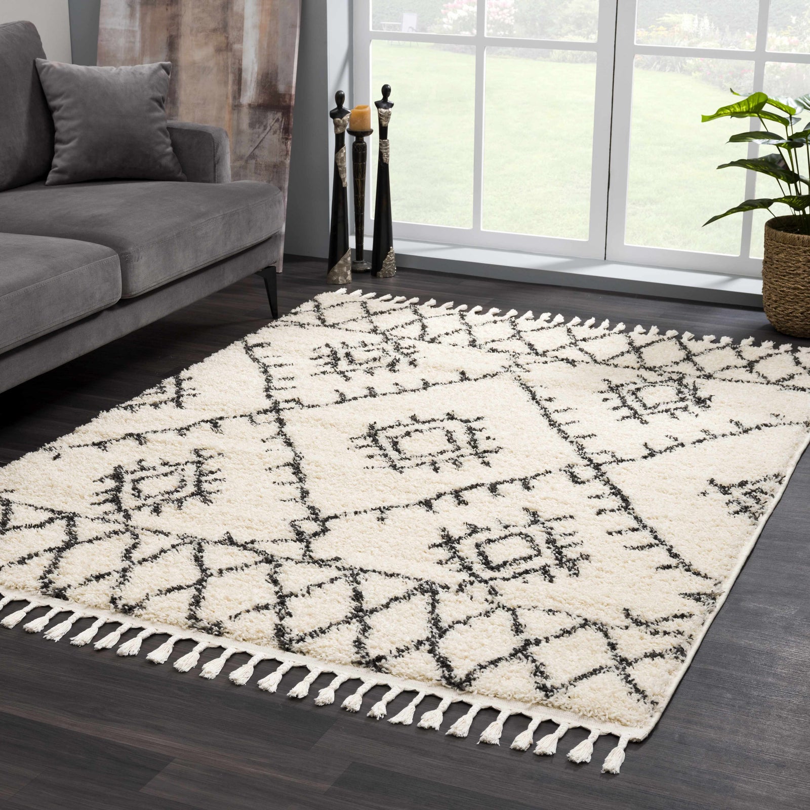 Emlenton Berber Shag con borlas - Liquidación