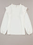 Flowy White Blouse with Ruffle Trim