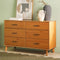 Cómoda moderna Sloane de madera maciza con 6 cajones y tiradores de metal