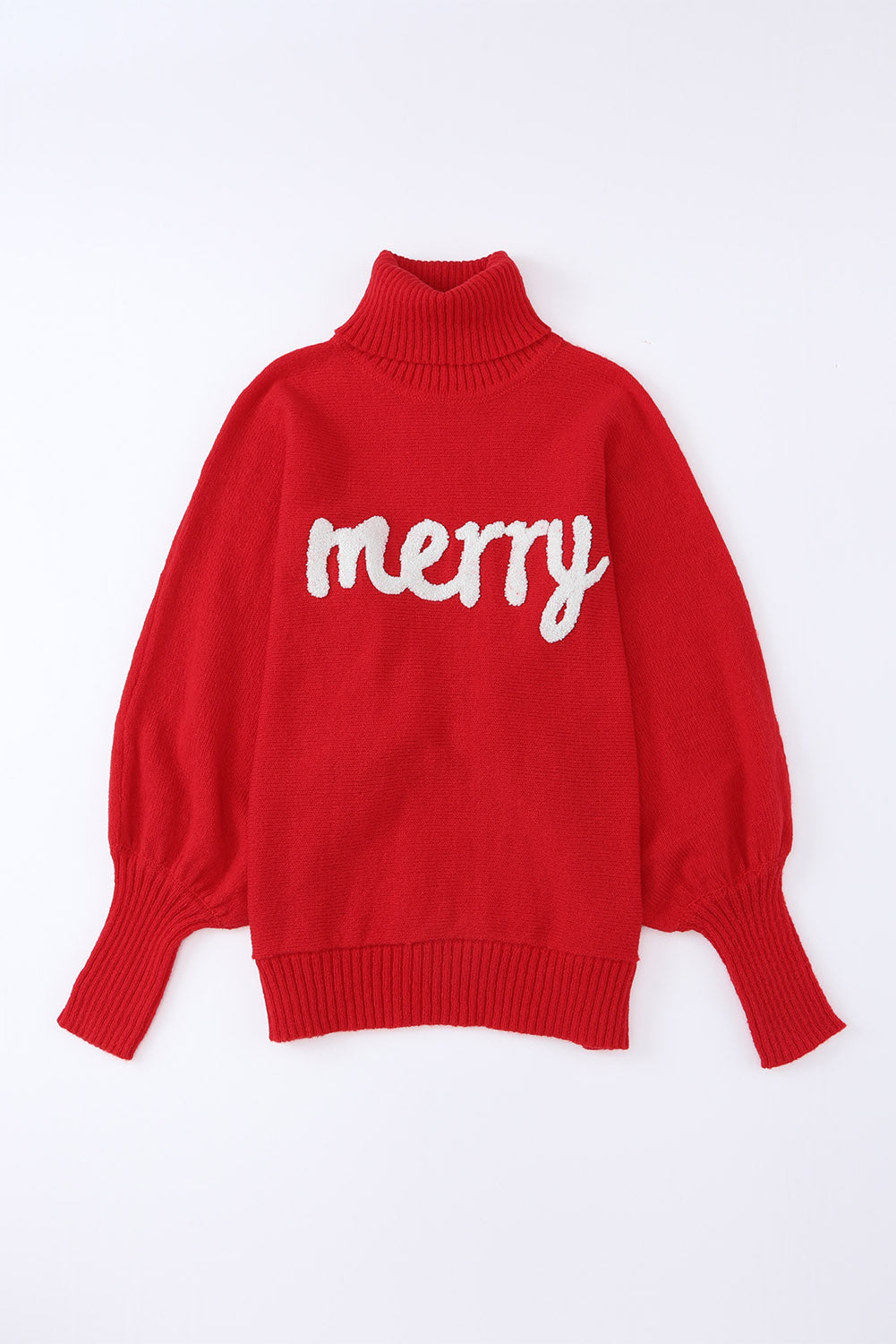 Red Merry Christmas Turtleneck Sweater