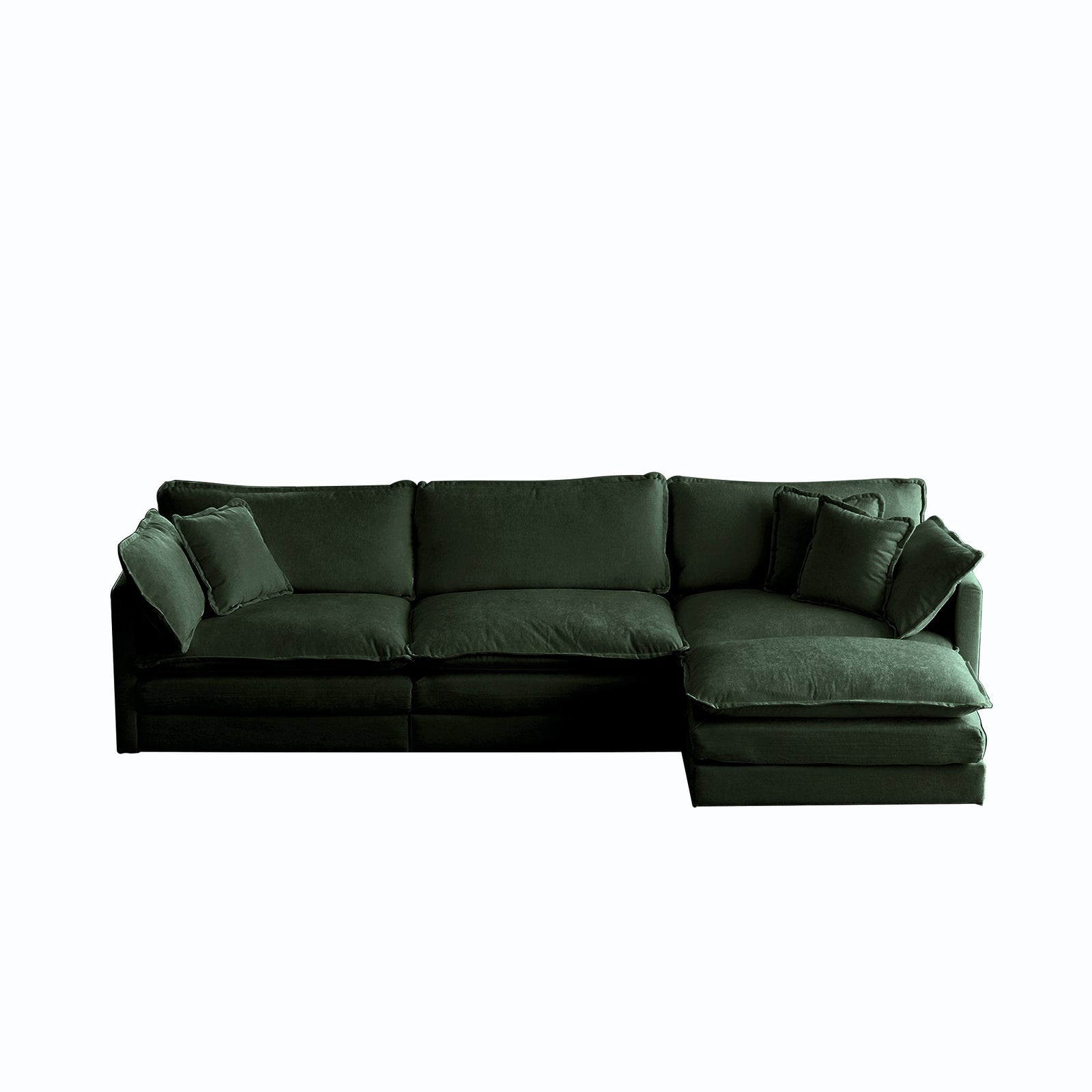 Sofá modular de chenilla con forma de L y otomana de Walker Edison