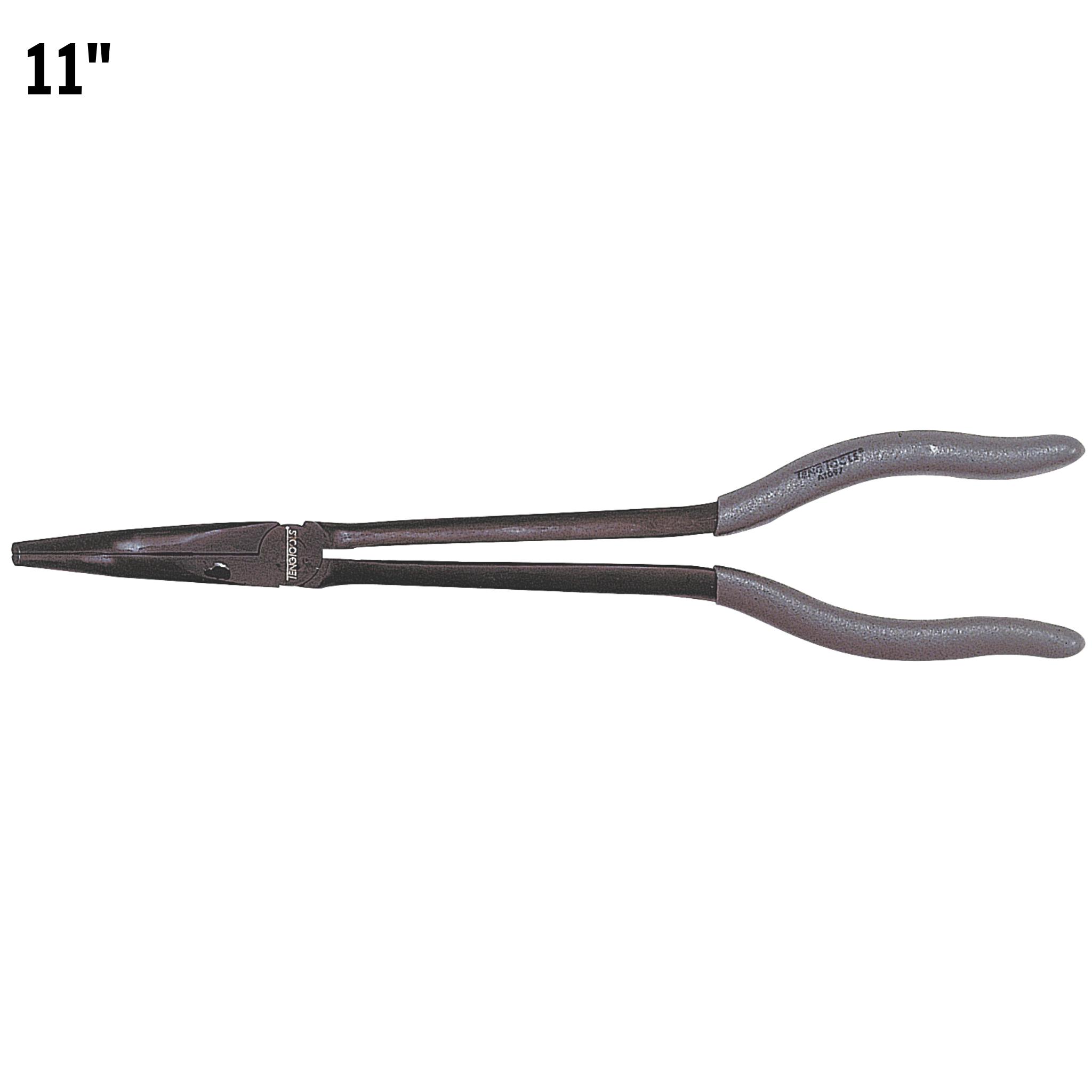 Teng Tools 11 Inch 45 Degree Bent Long Nose Long Reach Slim Jaw Pliers - AT097