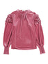 Velvet Blouse with Bow Tie Back