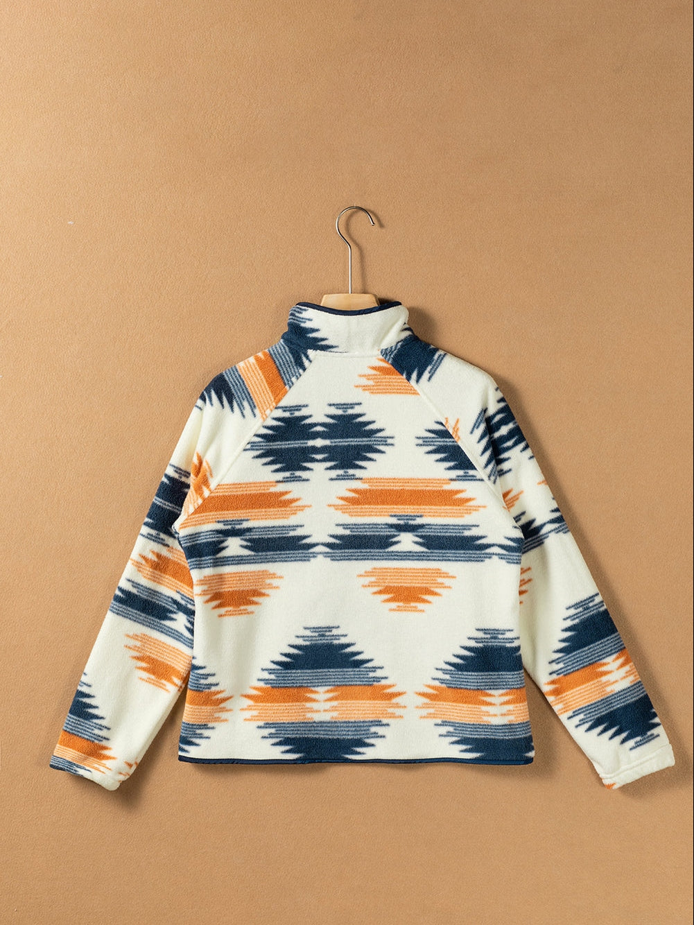 Comfortable Fleece Jacket with Geometric Print