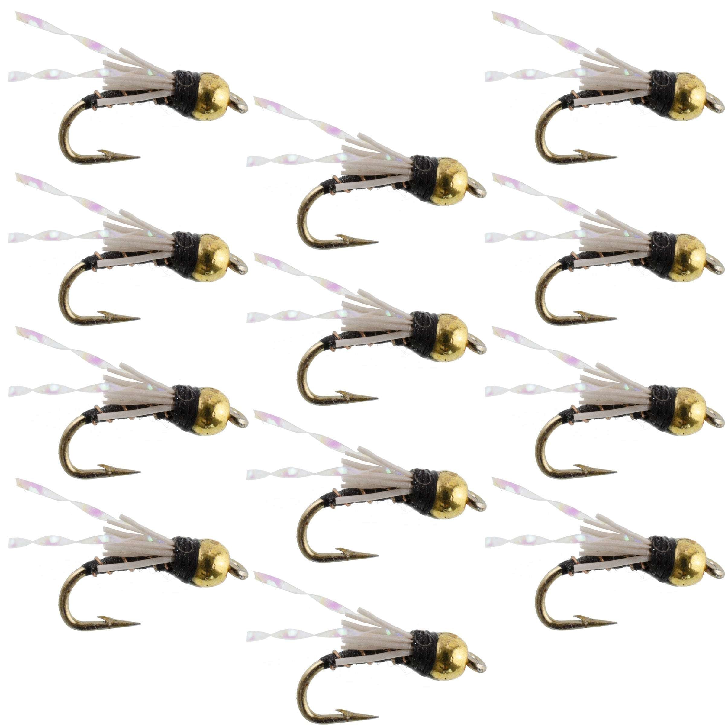 Beadhead Black 3 Dollar Dip Serendipity Wet Fly Fishing Flies - 1 Dozen Flies Hook Size 18