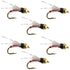 Beadhead Red 3 Dollar Dip Serendipity Wet Fly Fishing Flies - 6 Flies Hook Size 18