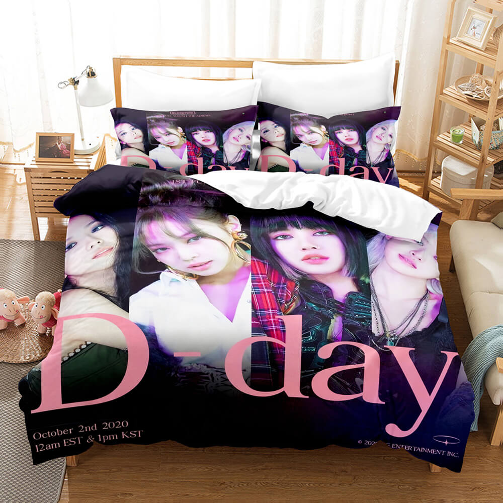 Juego de cama de cosplay de Blackpink, funda de edredón sin relleno