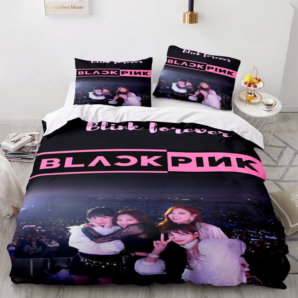 Juego de cama de cosplay de Blackpink, funda de edredón sin relleno