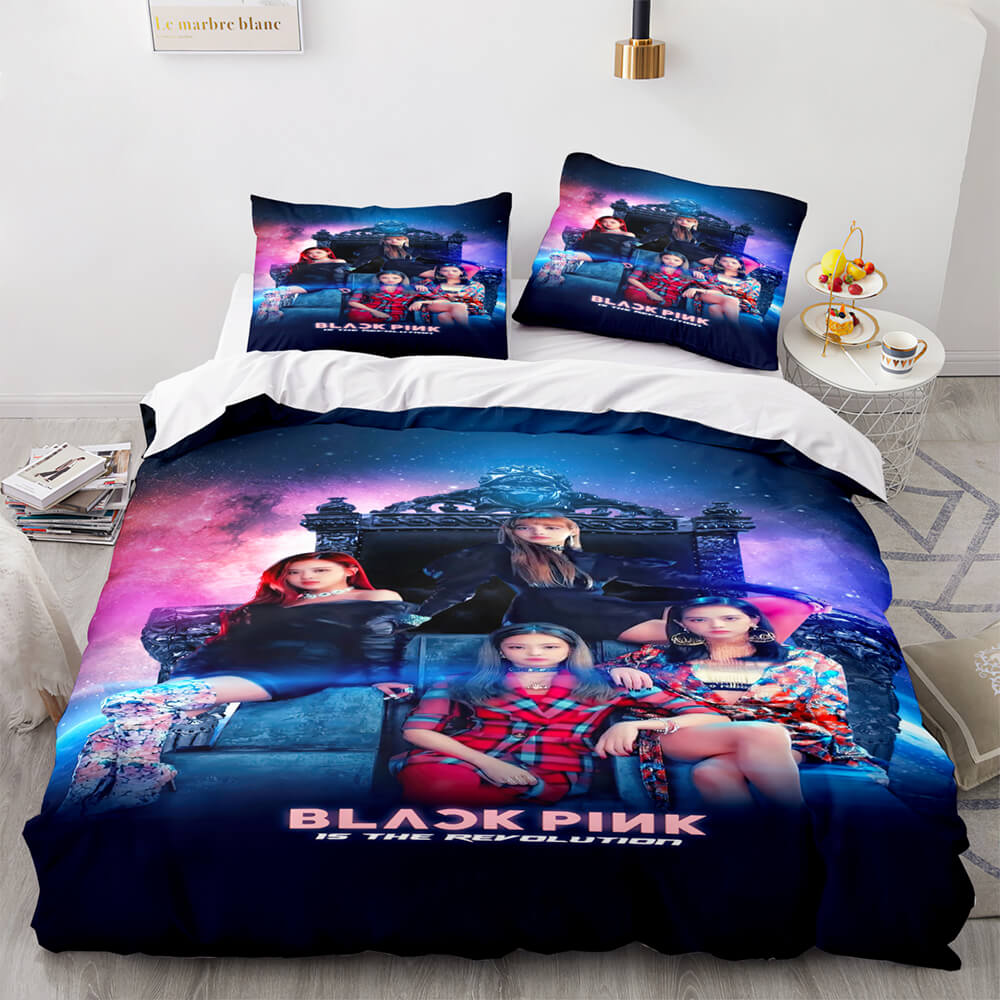Juego de cama de cosplay de Blackpink, funda de edredón sin relleno