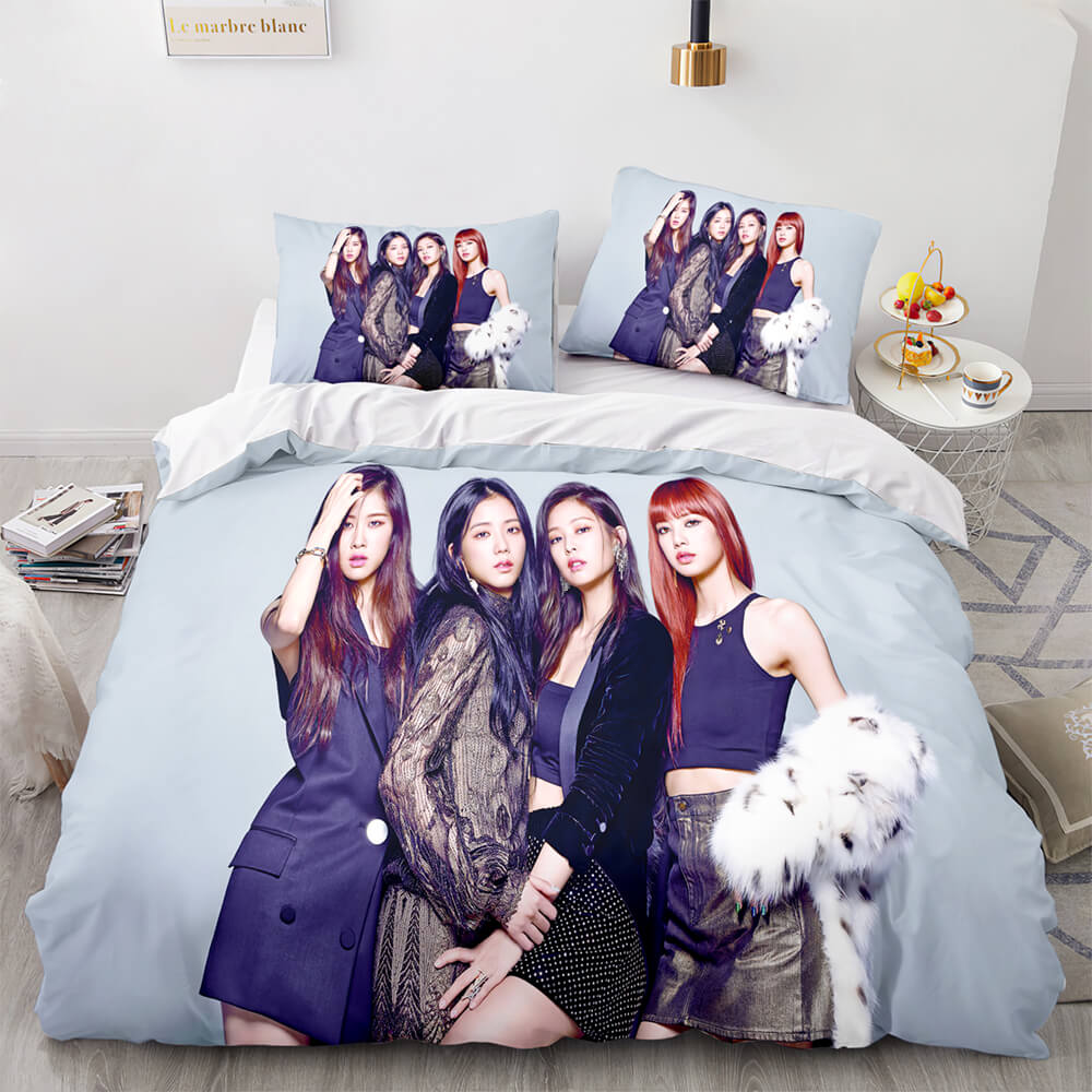 Juego de cama de cosplay de Blackpink, funda de edredón sin relleno