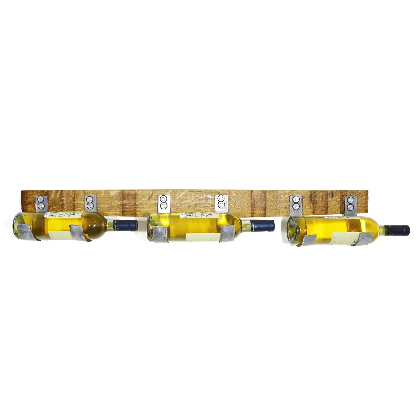 Soporte para 3 botellas de vino en forma de barril - Botellero de pared - Botellero rústico - Almacenamiento de vino único