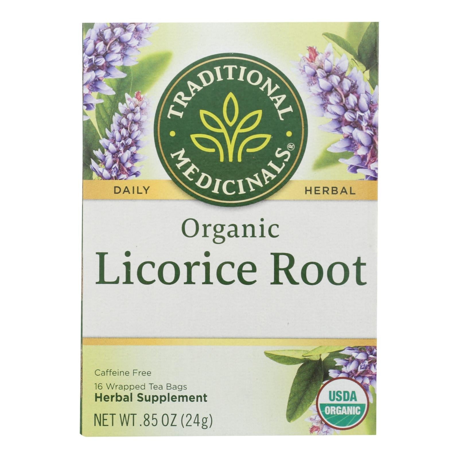 Té de raíz de regaliz orgánico de Traditional Medicinals (paquete de 6, 16 bolsitas cada una)