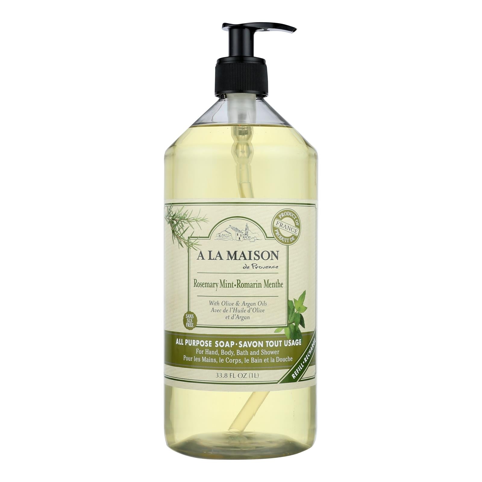 A La Maison Rosemary Mint Liquid Hand Soap (33.8 Fl Oz.)