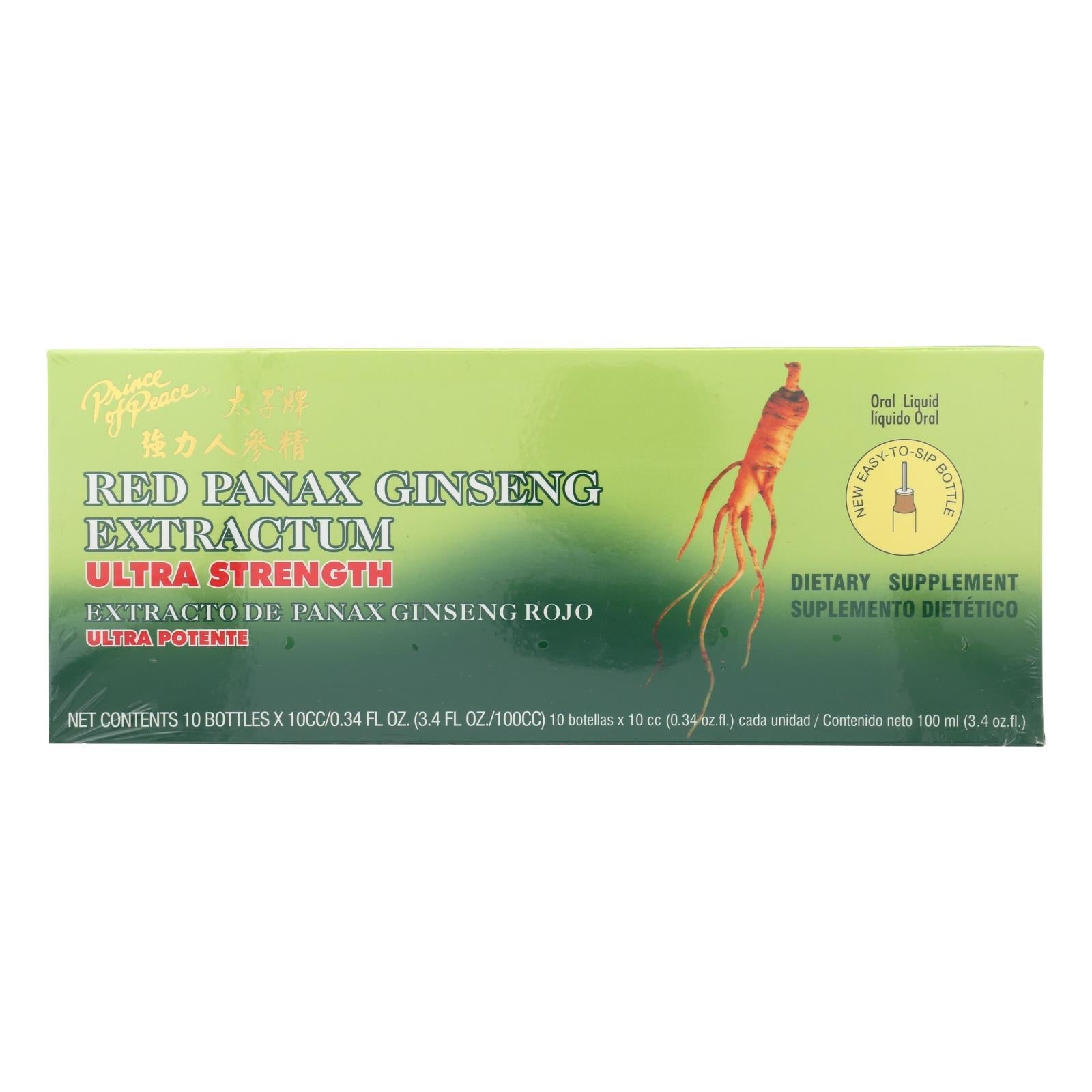 Extracto de Panax Ginseng Rojo Príncipe de la Paz para una mayor vitalidad (10 viales)