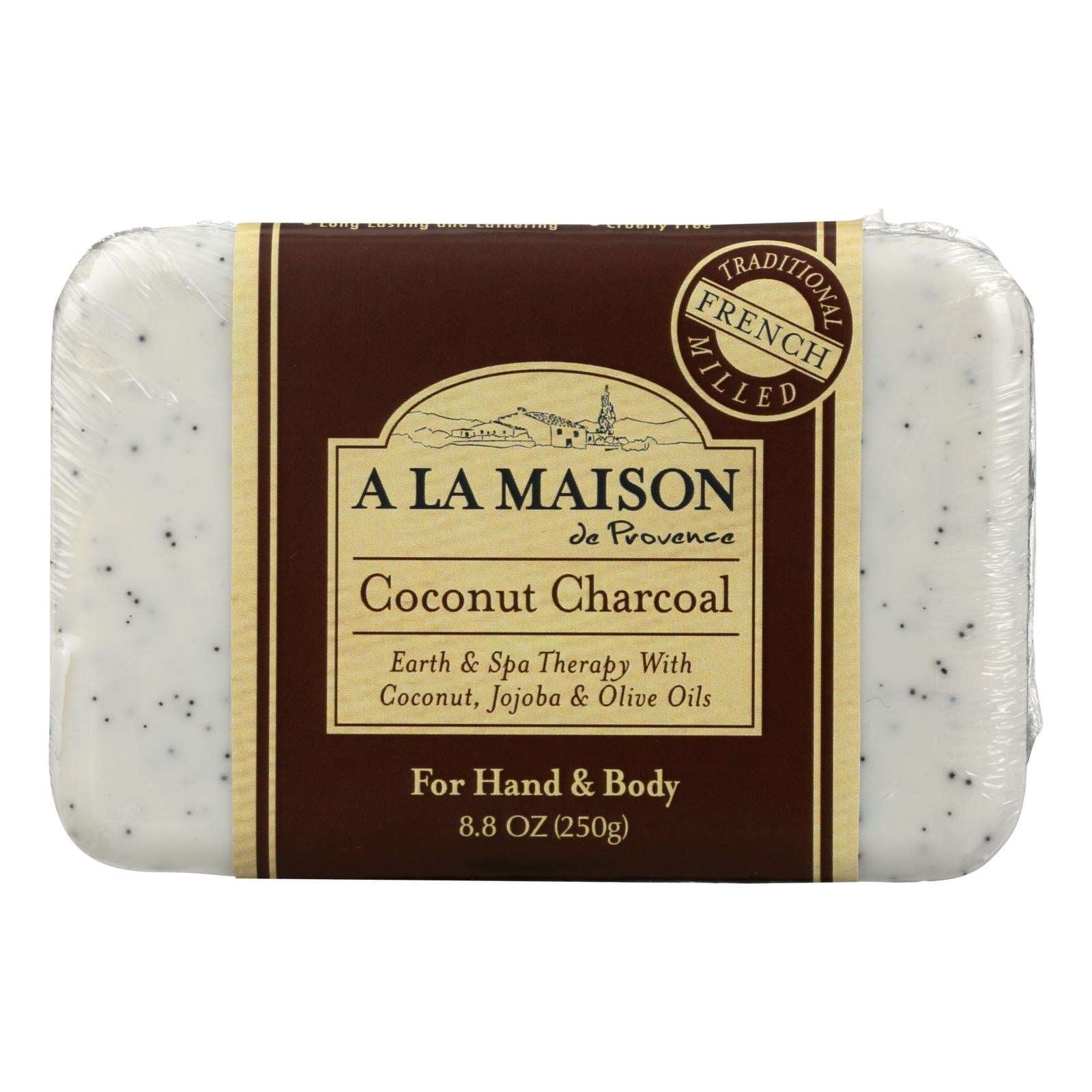 Jabón desintoxicante en barra con carbón de coco A La Maison (paquete de 8.8 oz)